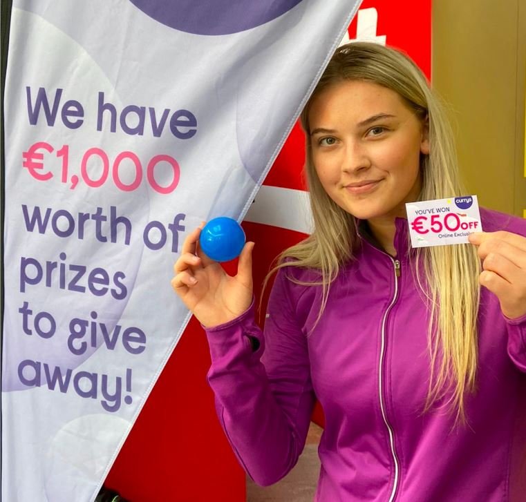 Prize winner with Currys voucher